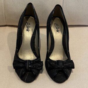 Women's Diba Grey and Black Plaid Heels